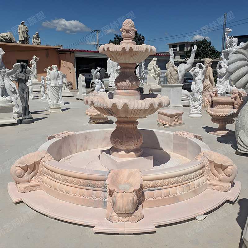 石雕噴泉，雙層景觀噴泉