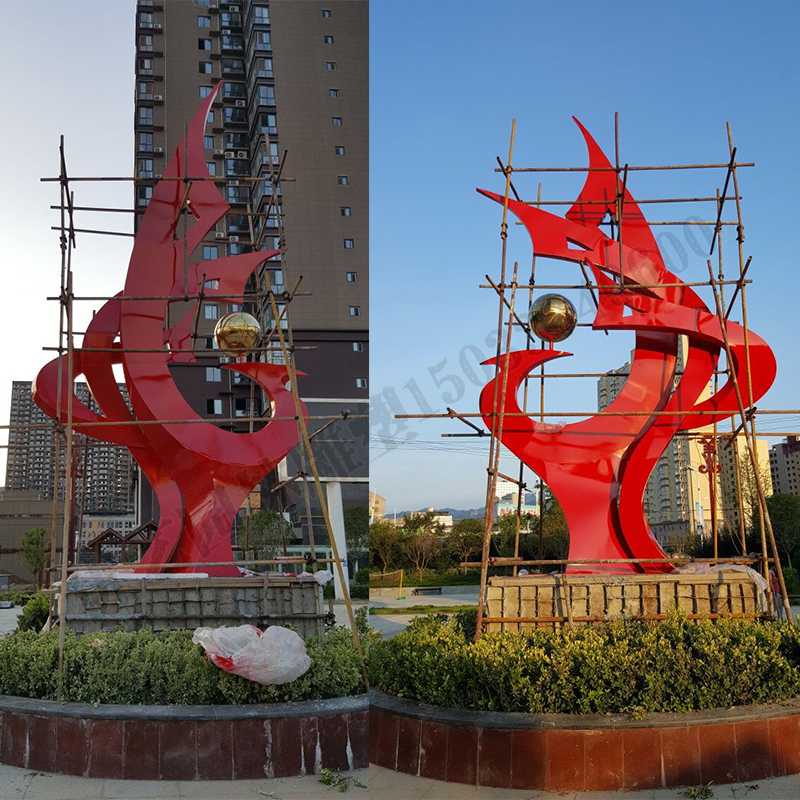 大型不銹鋼雕塑，不銹鋼鳳凰雕塑，小區不銹鋼景觀雕塑