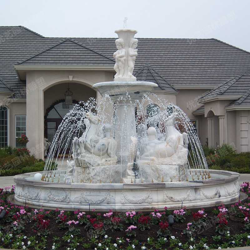 石雕噴泉，大理石噴泉，人物石雕噴泉