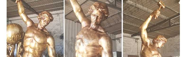 自我雕刻銅雕塑，銅人物雕塑，雕刻自我銅雕塑