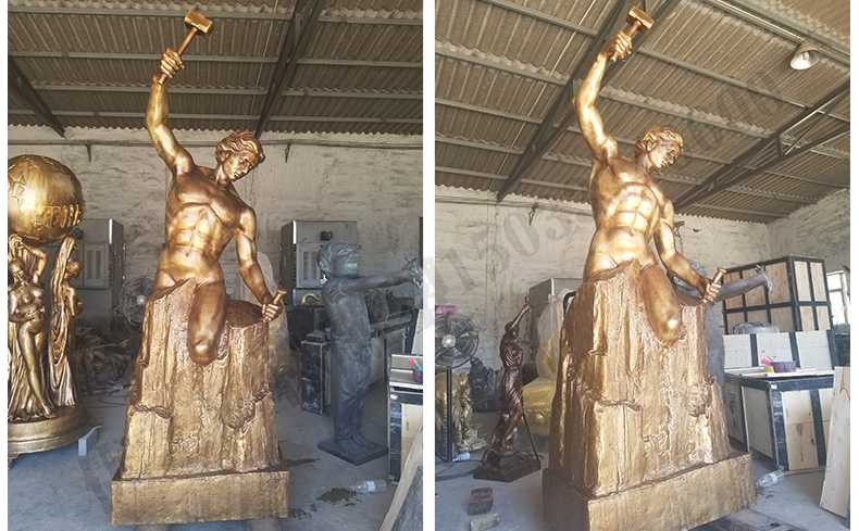 雕刻自我人物雕塑，銅雕刻自我，自我雕刻純銅雕塑