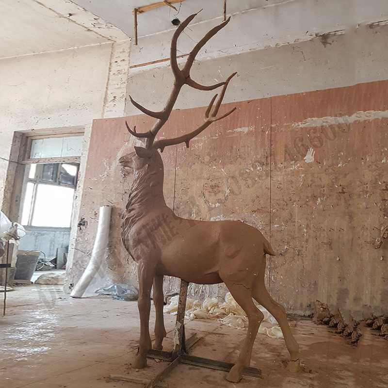 銅鹿模型，銅麋鹿雕塑，麋鹿模型，銅麋鹿泥模3.jpg